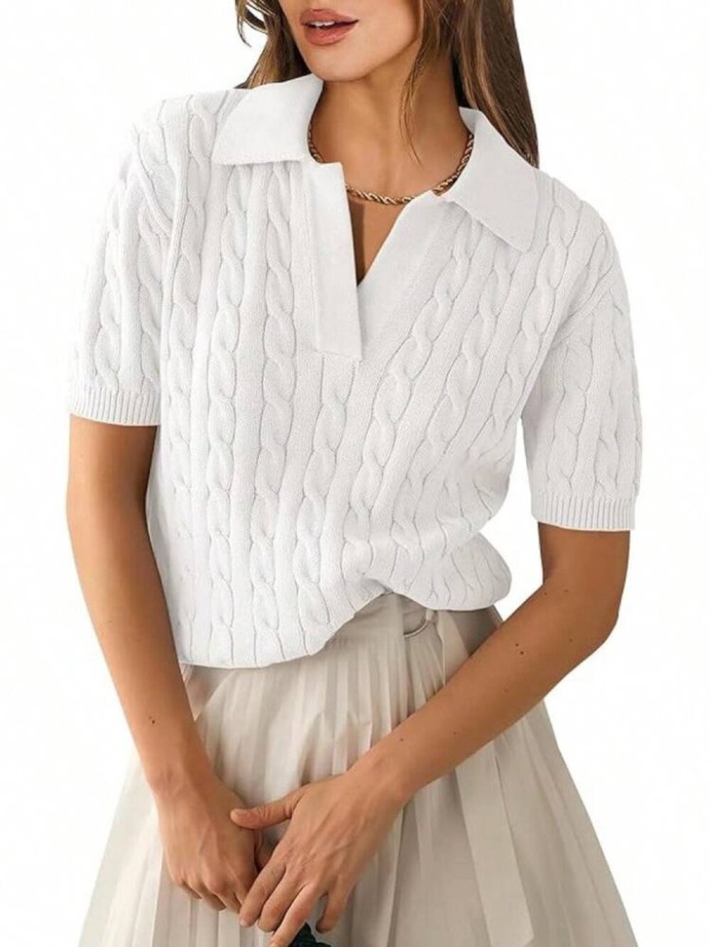 Classic Preppy Knit Collar Top